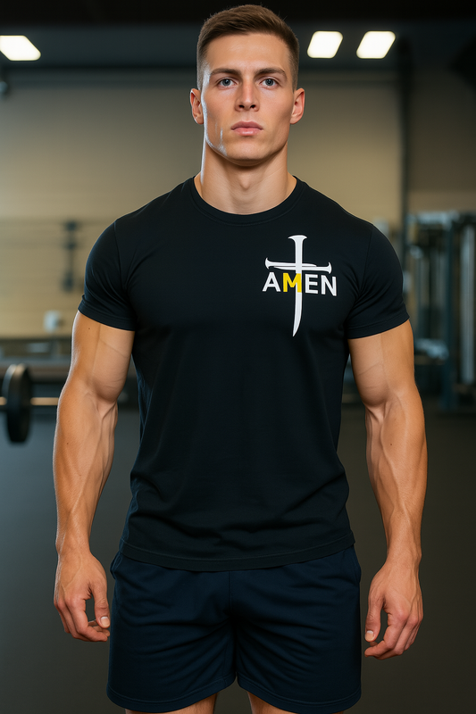 White Amen Cross Tee